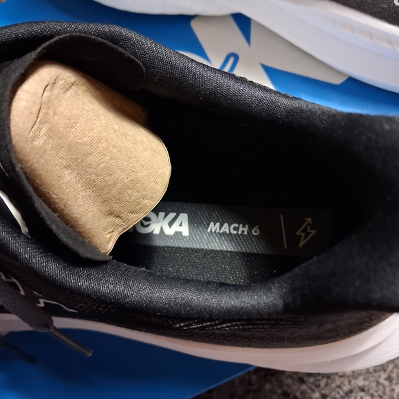 Hoka Mach 6 Black and White Running Shoes(wide) Size 12 main image 7